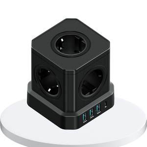 Regleta de viaje con enchufe de extensión inteligente, Protector Universal contra sobretensiones, 5 salidas, USB-C - Product Image 2
