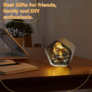 Đèn ngủ 3D phòng ngủ đèn cạnh giường ngủ bằng gỗ Đèn bàn sinh nhật quà tặng sáng tạo học sinh mẫu giáo Quà Tặng trẻ em - Product Image 4