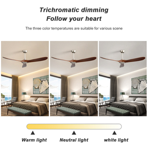 Ventilador De Techo Con Luces欧式60英寸能效实木叶片吊扇带直流电机 - Product Image 5