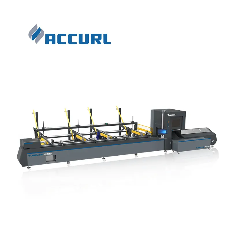 ACCURL 6020 máquina de corte automática da tubulação do laser da fibra para o corte do tubo do metal De aço inoxidável, aço carbono