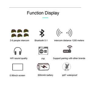 Conexión de 6 conductores, sistema de comunicación de Moto de interfono de 2 vías, intercomunicador Bluetooth para casco de motocicleta con pantalla LCD - Product Image 4
