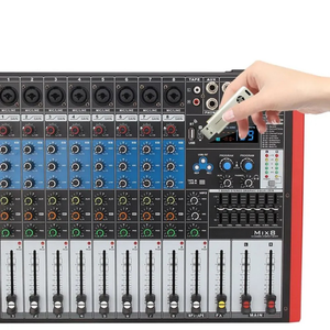 Yhs เครื่องผสมสัญญาณดิจิทัล8ช่องสัญญาณ MIX8พร้อมบลูทูธ /usb-คอนโซลมิกซ์เสียงสเตอริโอแบบมืออาชีพ