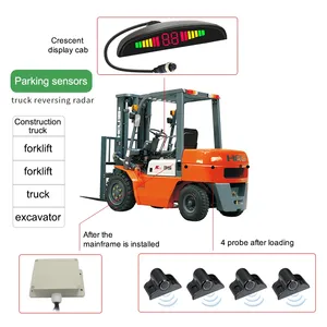 Sistema de Sensor de marcha atrás de camión LED Kit de Sensor de estacionamiento 4 sensores 10m Línea de aire Radar inverso Sistema indicador de alerta de sonido - Product Image 2