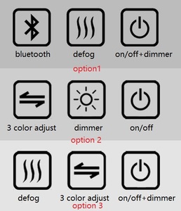 Interruptor de sensor táctil de 12v para espejo LED, atenuador de luz táctil con función de interruptor de dientes azul para espejo
