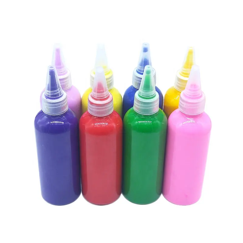 Parmak boyası 100ML çocuk boyama suluboya yıkanabilir bebek boyama grafiti boya anaokulu çocuklar için DIY boyama