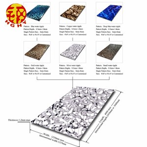 酒店KTV秋顶吊顶设计悬浮波纹图案不锈钢吊顶 - Product Image 2