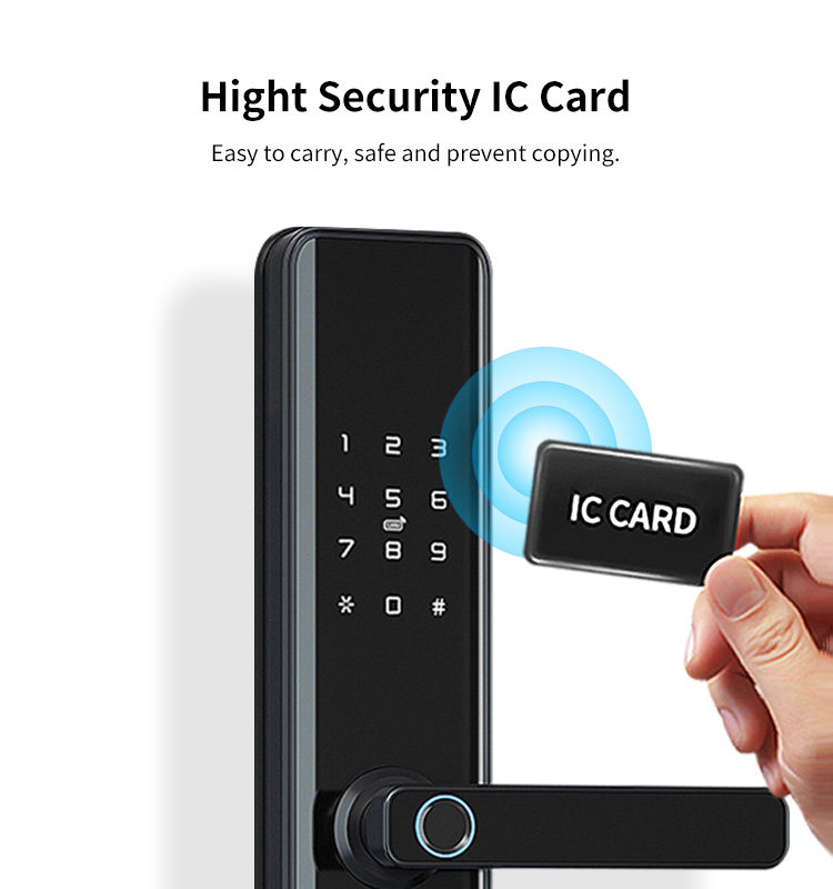 Economic Keyless Handle Fingerprint Door Lock with Wifi Tuya APP