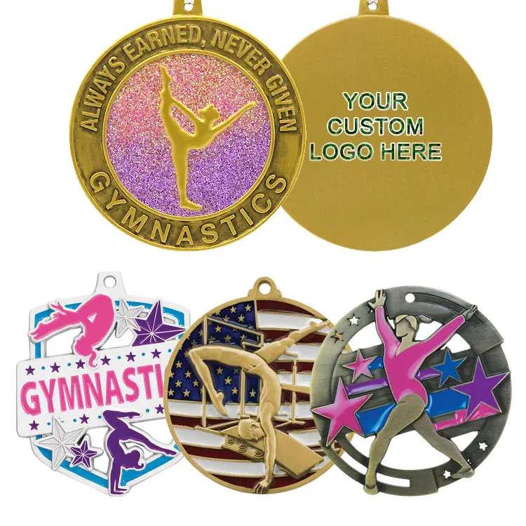 Medaglia di forma personalizzata per la scuola con Logo in smalto morbido 3d su misura in metallo a buon mercato medaglie di ginnastica sportiva di laurea