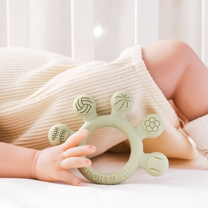 Unisex mềm đồ chơi mới nhất cấp thực phẩm Silicone núm vú bé Teether gấu hình dạng động vật với Giáo Dục Tính năng an toàn - Product Image 4