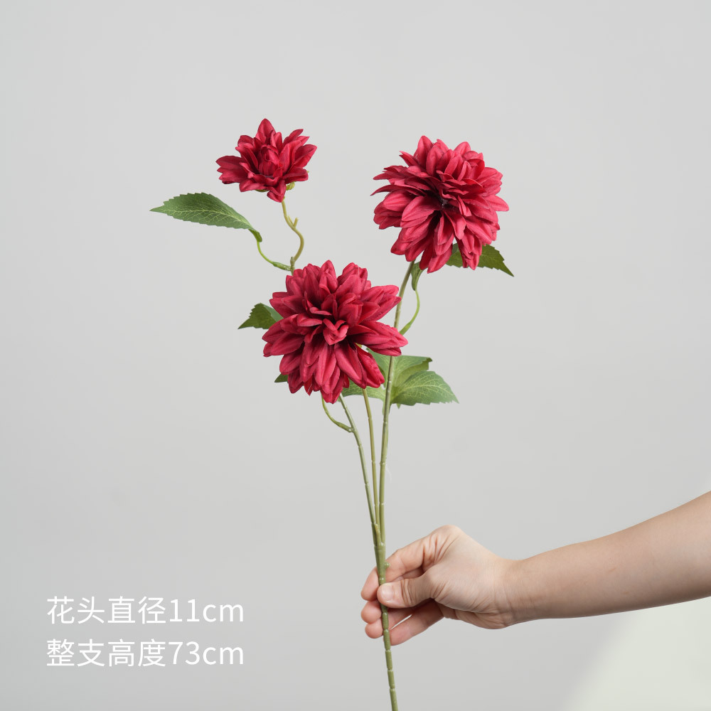Dahlia à trois têtes - rouge