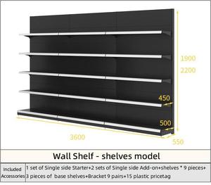 Tùy chỉnh cửa hàng thương mại kệ cửa hàng hiển thị siêu thị Kệ Gondola kệ kim loại siêu thị Kệ Kệ 120kg/lớp - Product Image 4