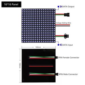 Display a matrice di punti programmabile WS2812B RGB 256 pixel schermo FPCB digitale flessibile indirizzabile singolarmente pannello a matrice a Led - Product Image 5