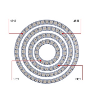 ไฟวงแหวน LED 5050 RGB 8/16/24/35/45LED WS2812B แยกที่อยู่ได้โมดูล DC5V สีดำแบบความฝันบอร์ดแหวนดิจิตอล - Product Image 4