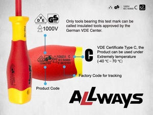 Allwaystbowdriver מבודדים עם מחזיק קצת 1000V מקצועי כלי יד oem תמיכה oem לשימוש עם חלקים שונים