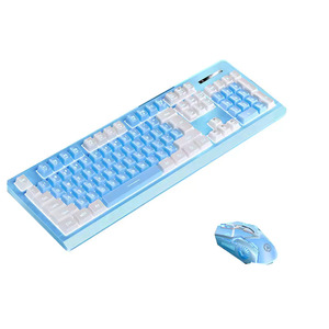Juego de juegos UpKM01 Plug and Play Juego de teclado y mouse para juegos inalámbricos fotoeléctricos Combo para PC Configuración de computadora - Product Image 4