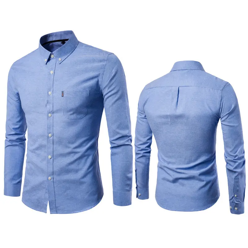 Camisa ajustada de manga larga Oxford para hombre, camisa informal de verano de talla grande para hombre, camisas formales de trabajo