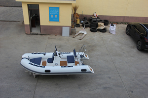 เรือยางเป่าลม12ft 3.6เมตรเรือตกปลาพร้อมคอนโซลกลางเรือกึ่งแข็ง360ซี่โครง - Product Image 3