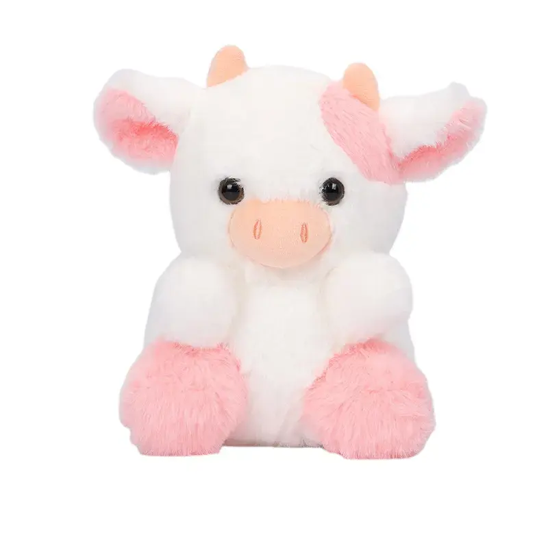 Nouvelle fraise vache en peluche jouet rose noir vache en peluche jouets vert bleu violet jaune vaches en peluche poupées oreiller doux