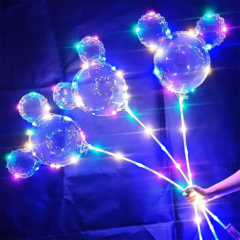 wholesale Led bobo balloon mouse shape light up bubble balloons for party wedding birthday decor