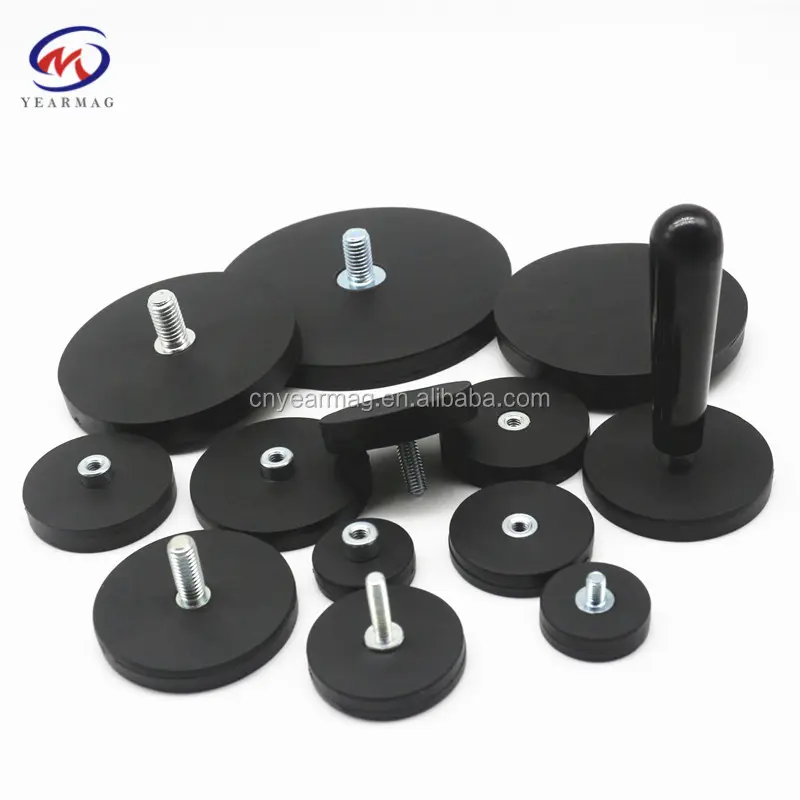 Direct Factory Price Wholesale Rare Earth NdFeB Permanent Magnetic Base Rubber Coated Pot Holding Magnets
