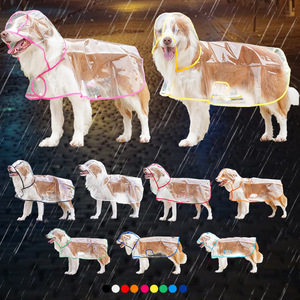 亚马逊跨境宠物雨衣大狗透明与固体图案冬季服装金毛寻回犬 - Product Image 1