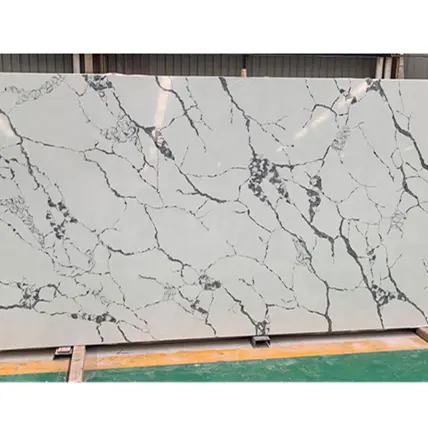 Großhandel China White Calacatta Künstliche Quarz Steinplatten für Arbeits platten Arbeits platten