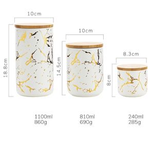 竹のふた付き調理調味料ジャー磁器磁器調味料ジャースパイスポットホームキッチン用