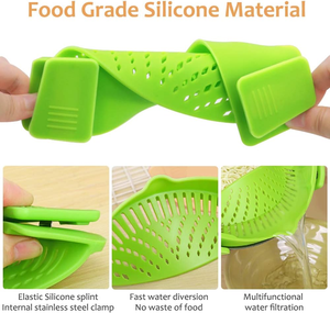 Cooking Helper Silicone Clip on Strainer for <strong>Pots</strong>, <strong>Strain</strong> <strong>Pot</strong> &amp; Pasta Strainer for Meat, Vegetables, Fruit, Kitchen Gadgets - Product Image 4