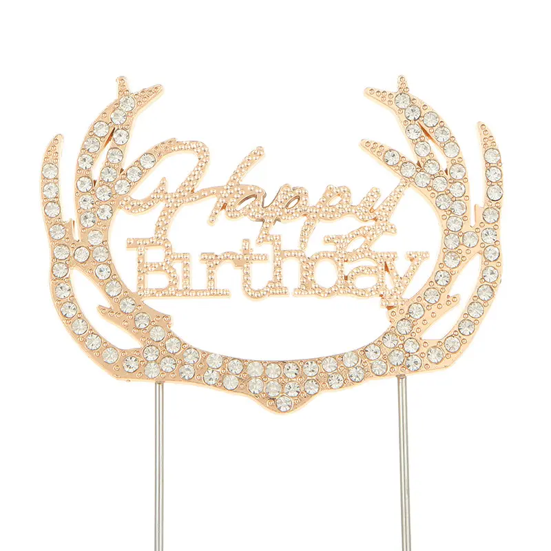 Prezzo di fabbrica festa di compleanno torta decorazione lettera strass cristallo di diamante torta di compleanno inserita Toppers