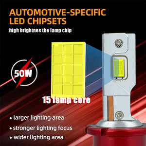 Yeni D serisi çift bakır borular Led far lambası 100W 14000LM beyaz araba Led far