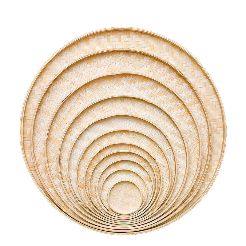 Bamboo-woven flat bottom-22 cm