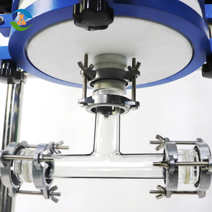 Reator químico revestido, 10l 20l 50l 100l 150l laboratório reator de vidro duplo camada jaqueta com placa de filtro - Product Image 6