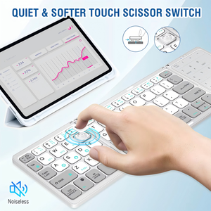 Precio de fábrica MOQ bajo personalizable OEM ODM Delgado Mini portátil inalámbrico plegable BT teclado teclados personalizados con panel táctil - Product Image 6