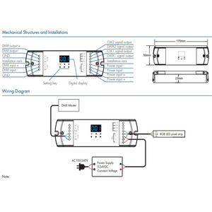 DS-L convertitore di segnale DMX512-SPI RGB Pixel Light Controller 5-24VDC Din Rail LED Controller DMX Decoder per RGB/RGBW striscia di luce