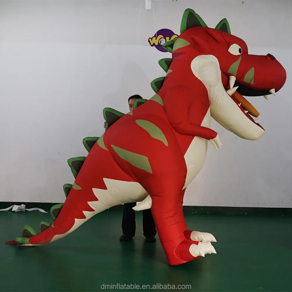 Fantasia inflável de dinossauros, equipamento artificial para fantasia de festival de dinossauros