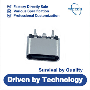 专业制造商USB C型24p母180度SMT H = 5.65连接器垂直连接器 - Product Image 2