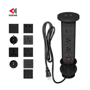Enchufes y enchufes de toma de corriente eléctrica de escritorio de mesa de EE. UU. EE. UU. UE AU Receptáculo Tira de extensión de alimentación de elevación manual - Product Image 3