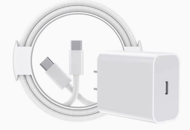 Tête de charge rapide 45 W + fil tressé double Type-C de 1 m