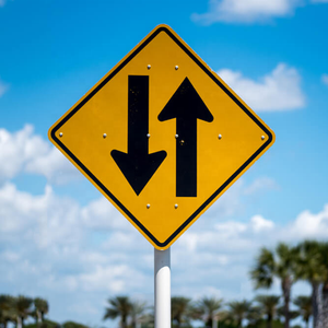 Customized High Quality Caution Road Safety Signs Reflective Two-<strong>way</strong> lane Traffic Safety Road <strong>Way</strong> Warning Signs For Outside - Product Image 4