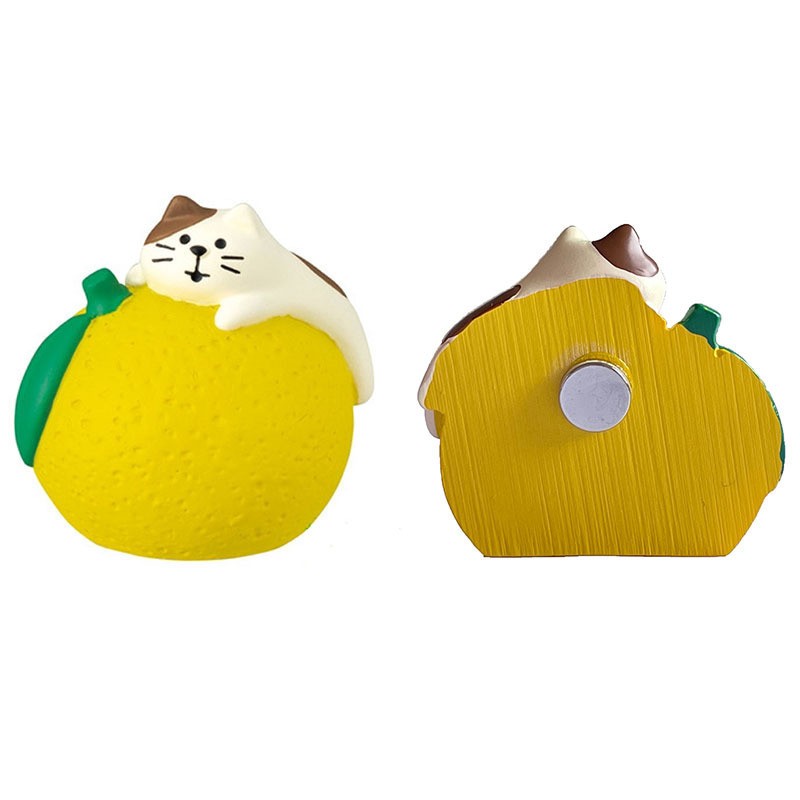 Autocollant de réfrigérateur citron rampant chat
