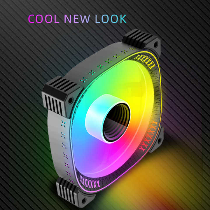 Recommend COOLMOON Gaming computer cooler radiator fan infinite lens black rgb pc desktop case fans set OEM support 120mm pc fan