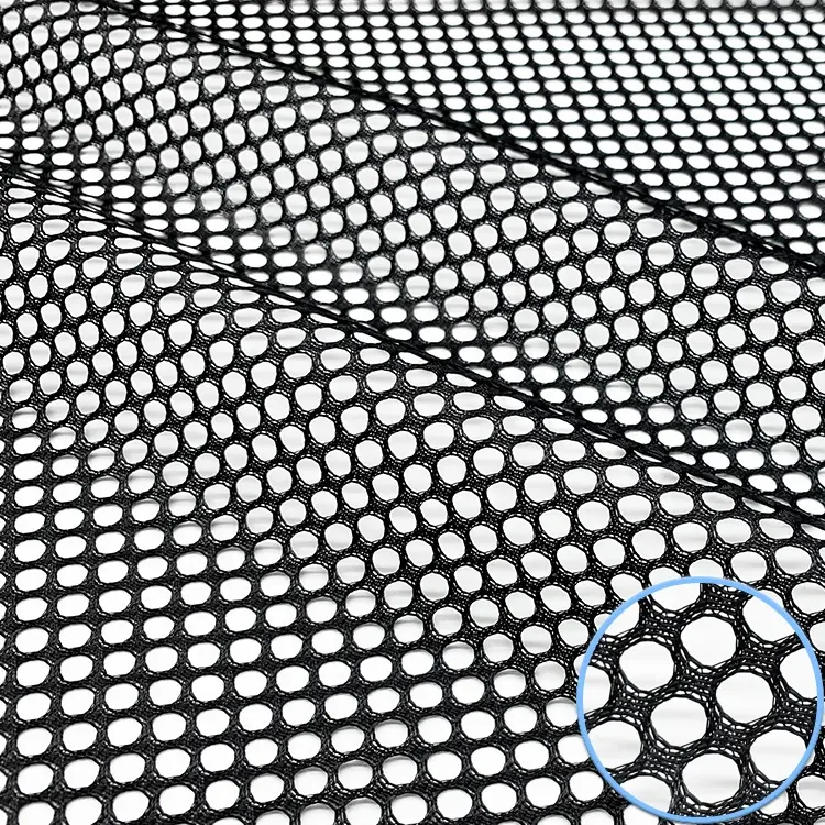 Tela hexagonal de malla de panal para chaleco reflectante o bolsa de lavandería, superventas, 100% poliéster