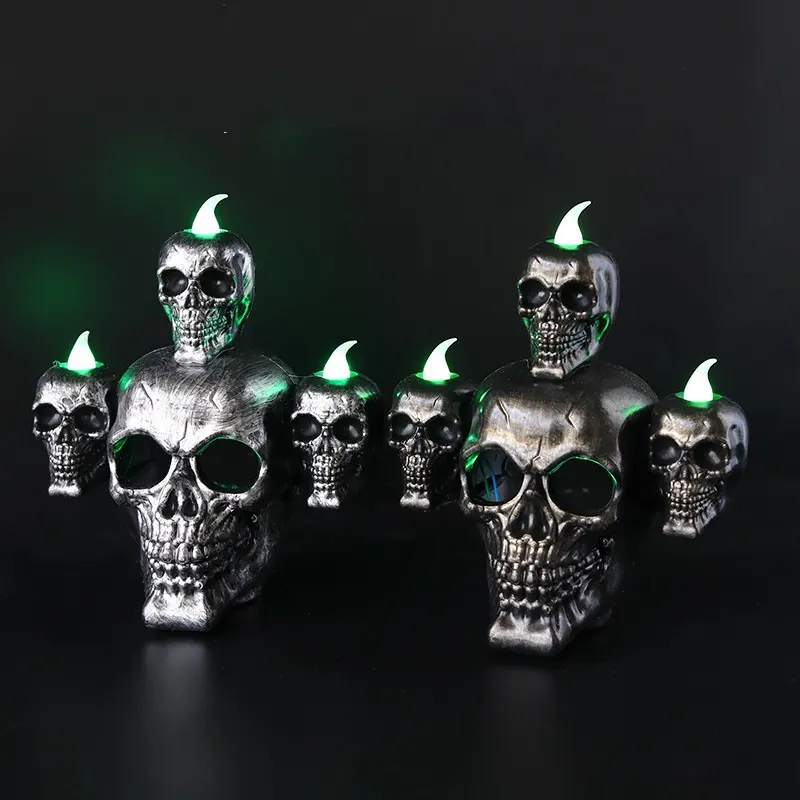 Wholesale Halloween New Smoke Horror Skull Light Pumpkin Lamp Led Electric Candle Lamp Haunted House Decoration Props