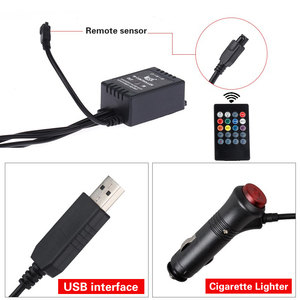 4pcs Auto <strong>LED</strong> RGB Interior Atmosphere Strip Light With USB Wireless Music Control Multiple Modes Decorative Lamp for the Car - Product Image 6