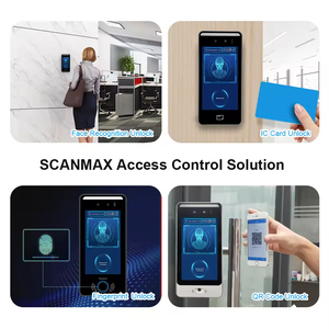 Scanmax Reconocimiento facial basado en IA Acceso inteligente al edificio de oficinas con detección facial en tiempo real y medición de temperatura