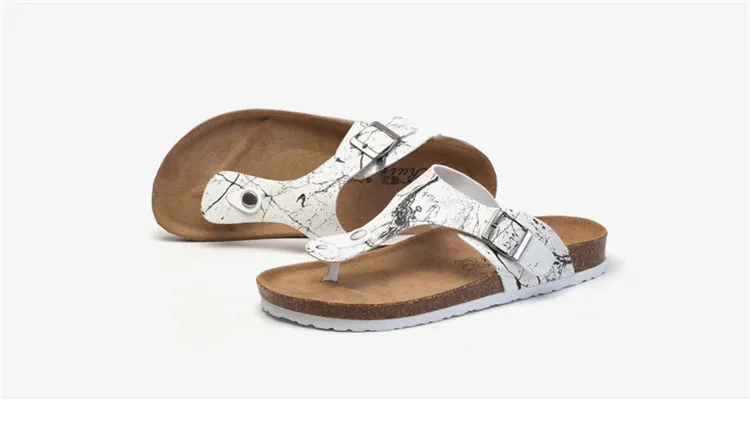 2021 Fashion Cork Beach Slippers Summer Slides Footwear Flip Flops Men Leather Sandals Women