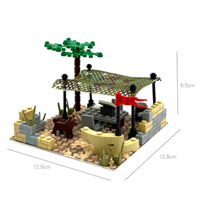 Juego de bloques de construcción de partículas pequeñas exclusivas transfronterizas escena militar del desierto silbato comando campamento DIY Moc Musical al por mayor - Product Image 4