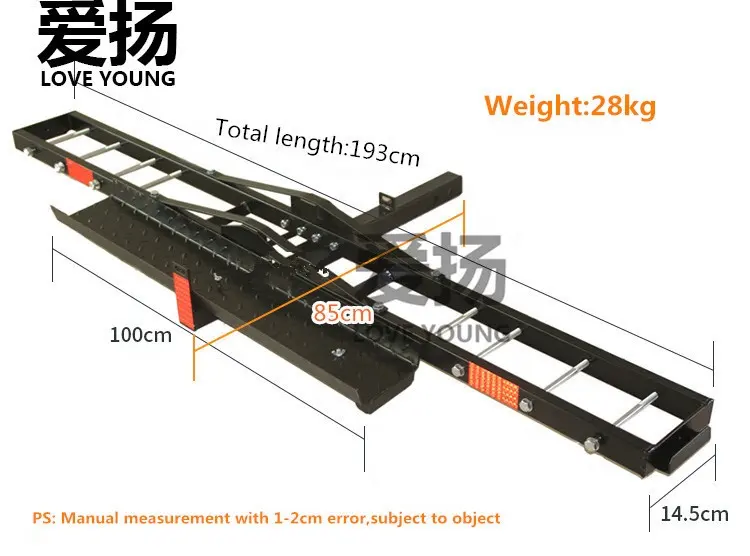 ขาตั้งมอเตอร์ไซค์สกู๊ตเตอร์ตัวรับสัญญาณ2นิ้ว500 LBS