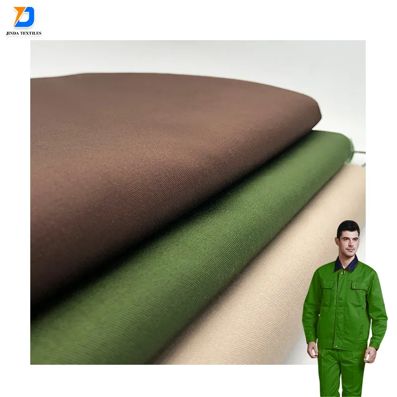 Jinda – vêtements de travail en polyester et coton sergé épais, tissu respirant, couleur naturelle, textile lourd