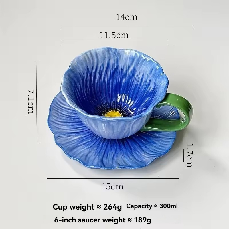 Tasse bleue + soucoupe